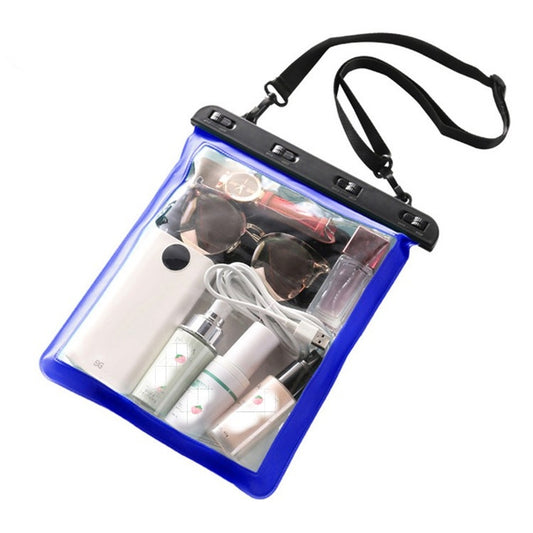 Multipurpose Single Shoulder Outdoor Transparent Waterproof Bag for Mobile Phone Small Objects(Blue) by bashfashion