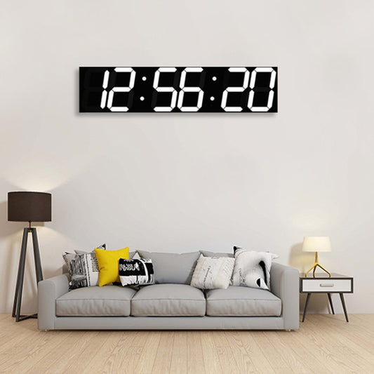 Multifunctional LED Wall Clock Creative Digital Clock, Style:Sealed Box Remote Control(White Font) by bashfashion