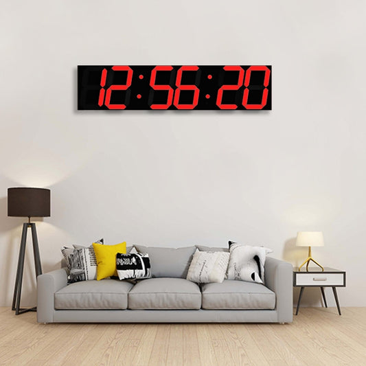 Multifunctional LED Wall Clock Creative Digital Clock, Style:Sealed Box Remote Control(Red Font) by bashfashion