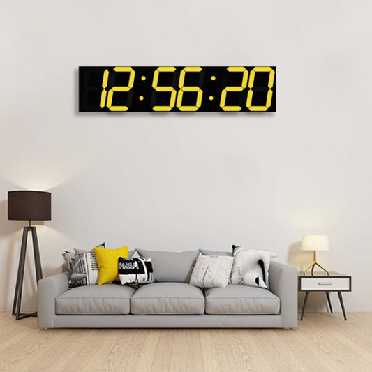 Multifunctional LED Wall Clock Creative Digital Clock, Style:Sealed Box Remote Control(Gold Font) by bashfashion