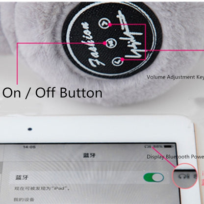 Bluetooth Earmuffs Winter Plush Windproof Men And Women Ear Cover(Gray) by bashfashion