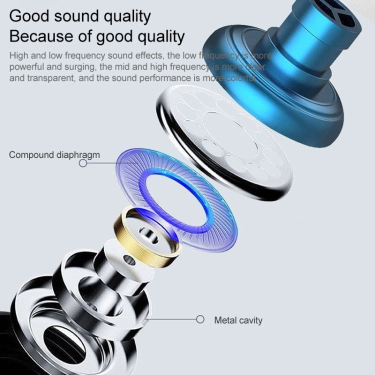 3.5mm Wired Earphone Earbuds Stereo Sound Metal Bass Headset with Mic for Smart Phone(Gold) by bashfashion