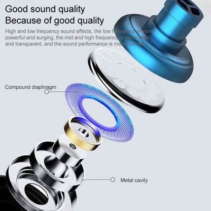 3.5mm Wired Earphone Earbuds Stereo Sound Metal Bass Headset with Mic for Smart Phone(Rose red) by bashfashion