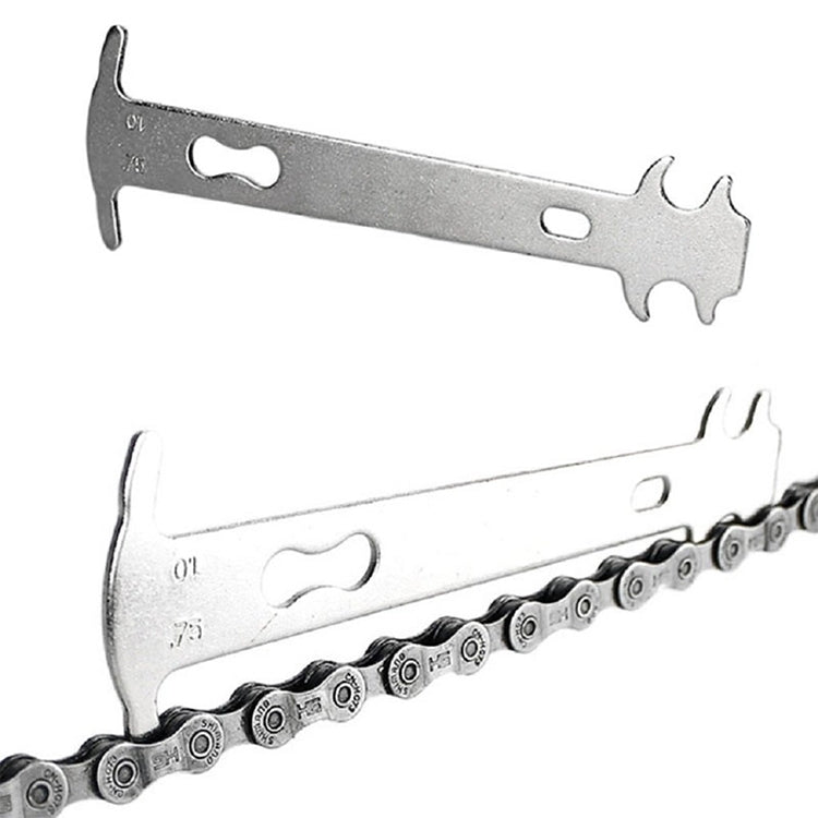 2pcs icycle Chain Test Caliper Mountain Bike Chain Wear Replacement Detection Rail Tool by bashfashion