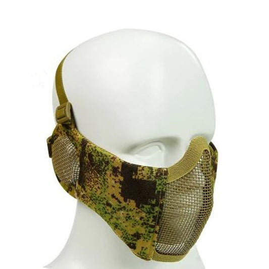WoSporT Half Face Metal Net Field Ear Protection Outdoor Cycling Steel Mask(Army Green Flower) by bashfashion