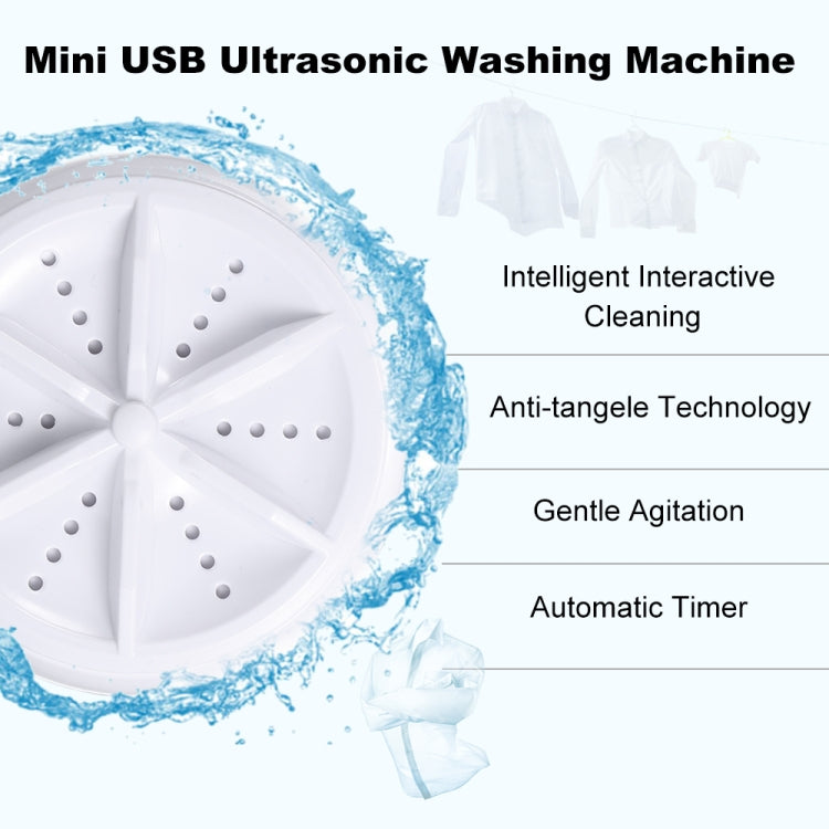 2 in 1 Portable Mini Washing Machine Ultrasonic Turbine Clothes Mini Washer with USB Cable Convenient for Travel by bashfashion