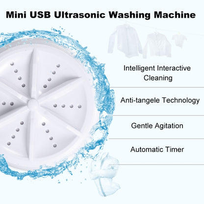 2 in 1 Portable Mini Washing Machine Ultrasonic Turbine Clothes Mini Washer with USB Cable Convenient for Travel by bashfashion