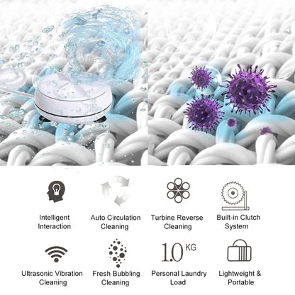 2 in 1 Portable Mini Washing Machine Ultrasonic Turbine Clothes Mini Washer with USB Cable Convenient for Travel by bashfashion