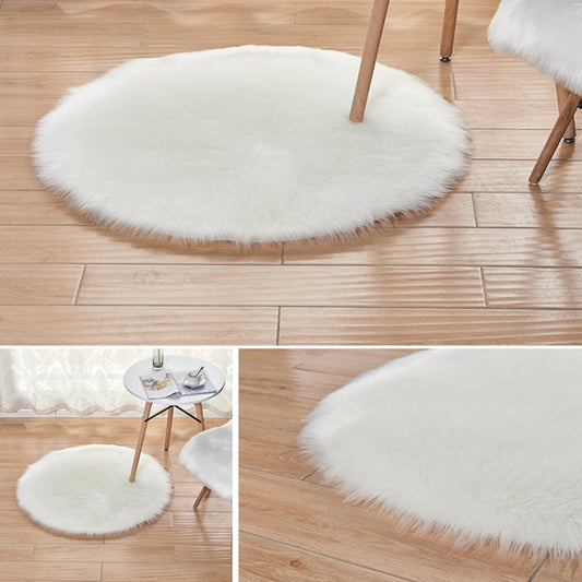 Long Plush Round Carpet Living Room Decoration Imitation Wool Carpet Mat, Size:60x60cm(Light Blue) by bashfashion