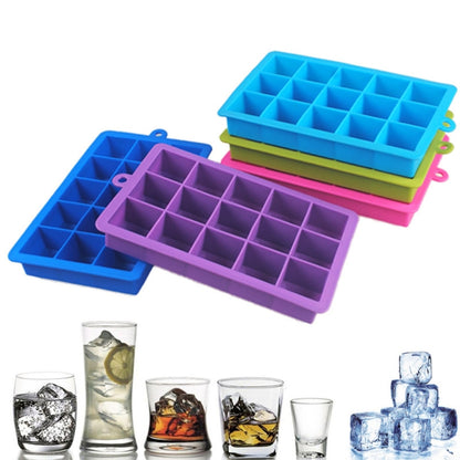 15 Grids DIY Big Ice Cube Mold Square Shape Silicone Ice Tray Fruit Ice Cream Maker(Green) by bashfashion