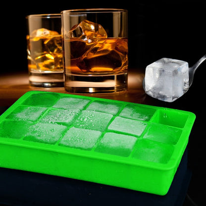 15 Grids DIY Big Ice Cube Mold Square Shape Silicone Ice Tray Fruit Ice Cream Maker(Green) by bashfashion