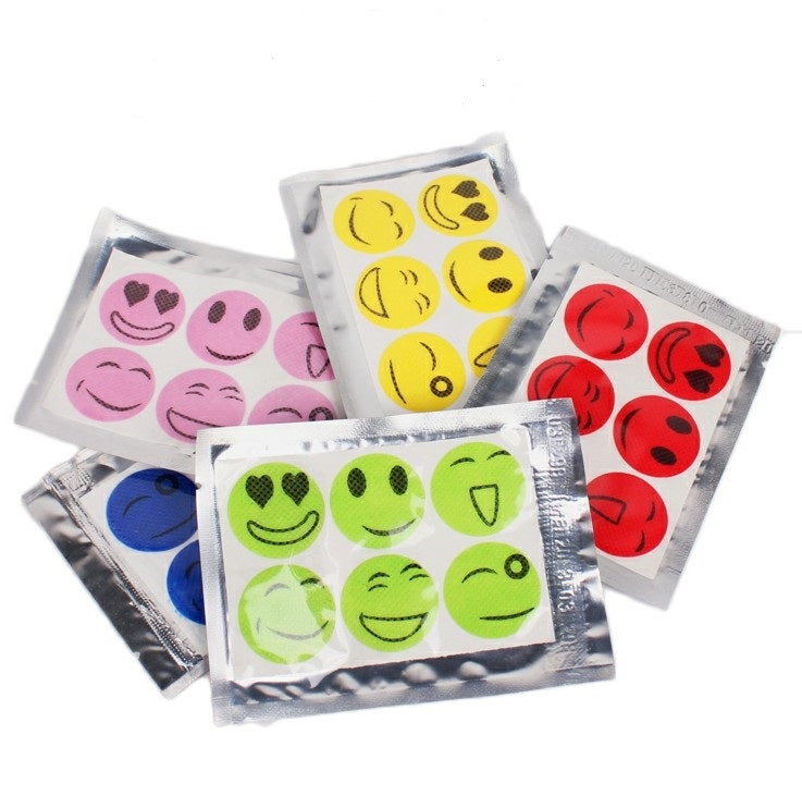 10pcs Mosquito Stickers DIY Mosquito Repellent Stickers Patches Cartoon Smiling Face Drive Repeller (Color Random Delivery) by bashfashion