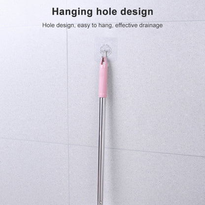 Triangle Shape Base Stainless Steel Long Handle Toilet Brush Toilet Cleaning Brush(Blue) by bashfashion