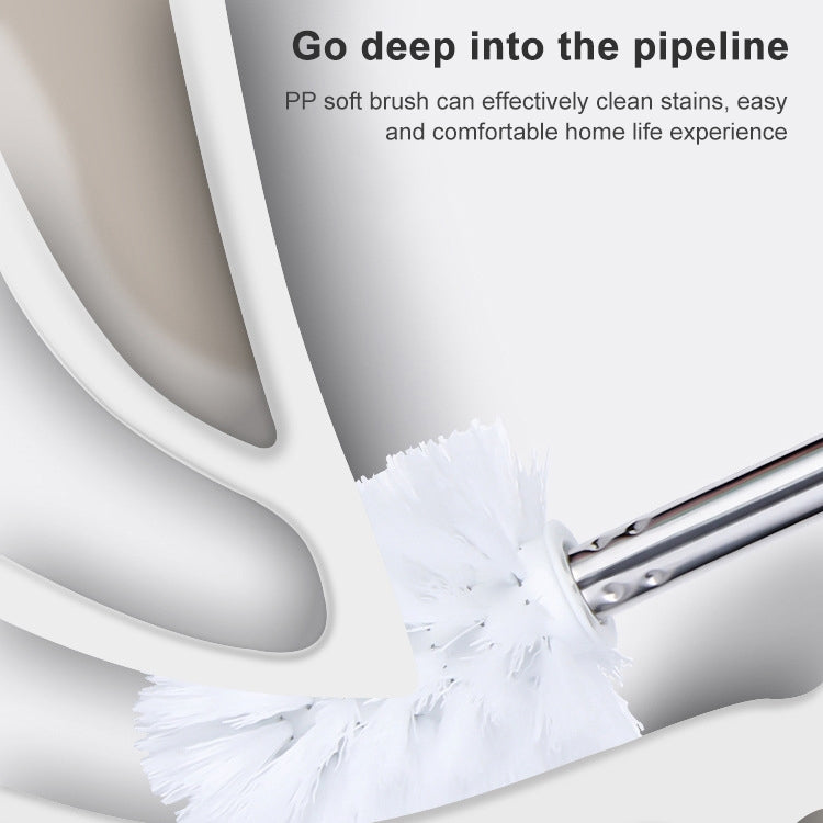 Triangle Shape Base Stainless Steel Long Handle Toilet Brush Toilet Cleaning Brush(Blue) by bashfashion