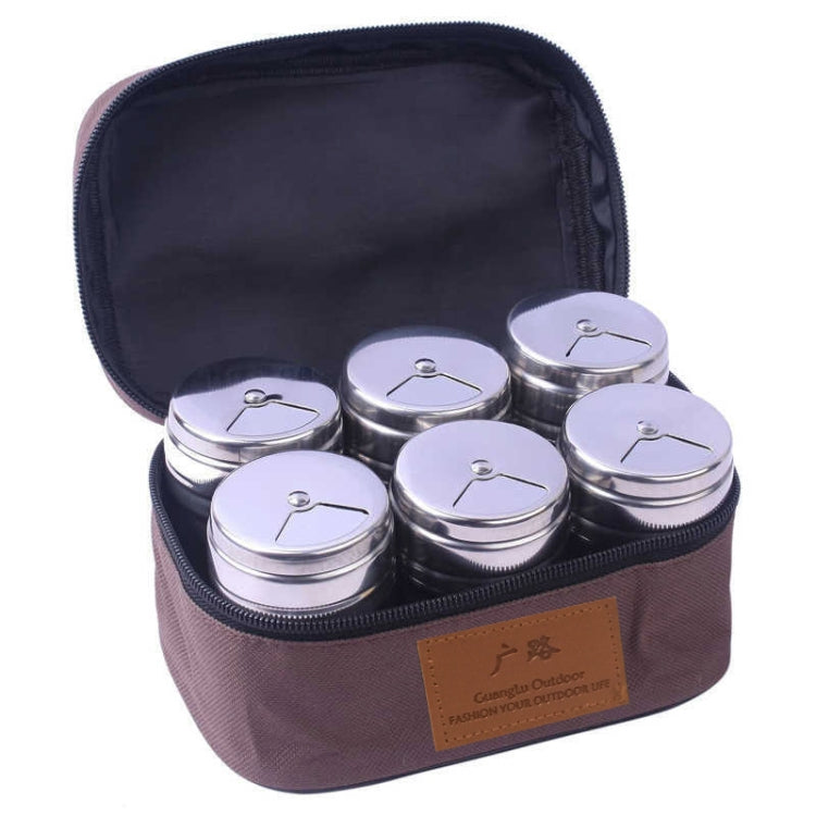 Outdoor Barbecue Stainless Steel Portable Spice Jar Suit by bashfashion