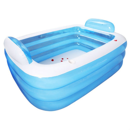 Three-layer Thickened Adult Insulated Inflatable Swimming Pool Baby Tub, Size:150 x 105 x 55cm by bashfashion