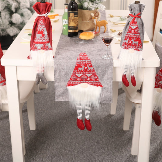 Christmas Tablecloth Santa Claus Table Runner Hotel Banquet Table Flag for Festival Decoration(Gray) by bashfashion