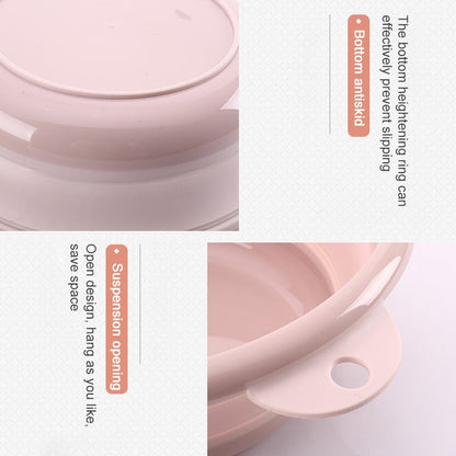 Folding Washbasin Outdoor Travel Portable Washtub, Size:9x25cm(Purple) by bashfashion