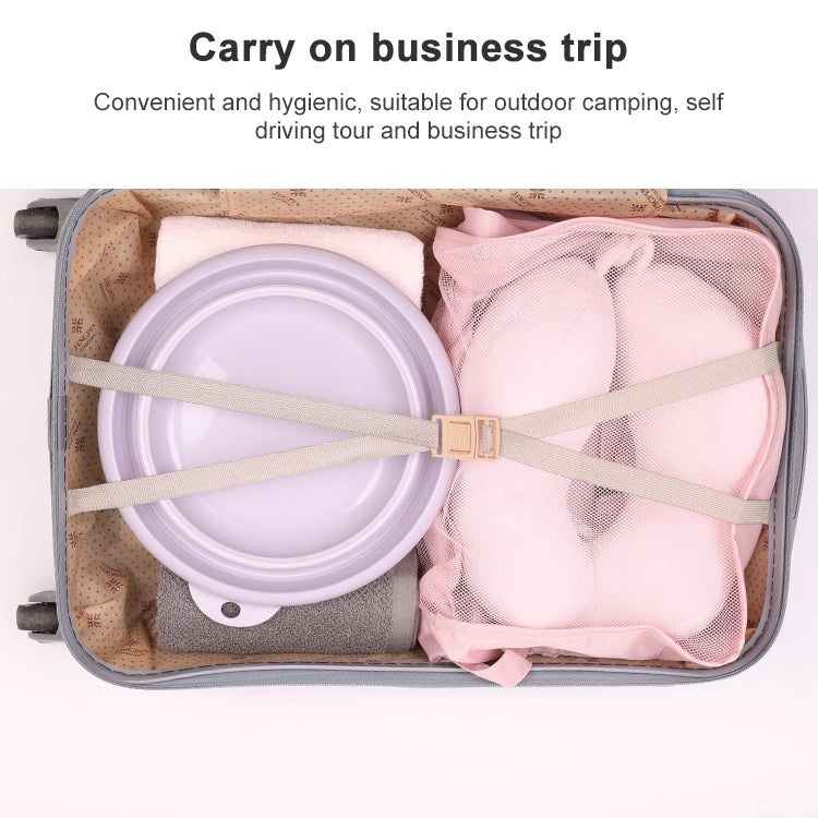 Folding Washbasin Outdoor Travel Portable Washtub, Size:9x25cm(Purple) by bashfashion
