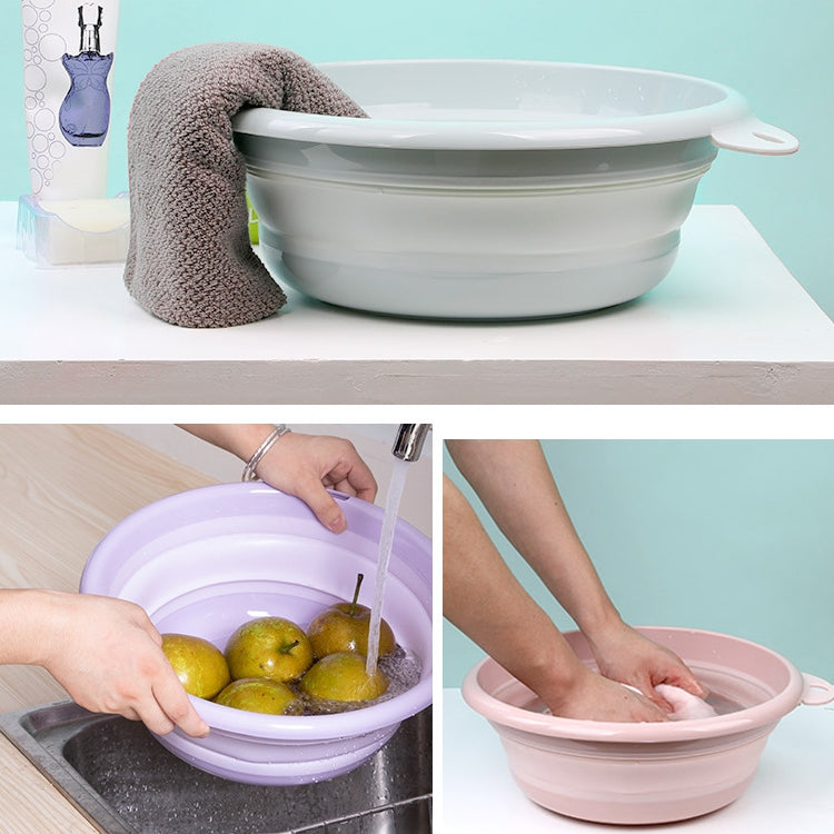 Folding Washbasin Outdoor Travel Portable Washtub, Size:12x32cm(Purple) by bashfashion