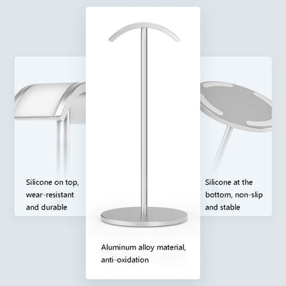 Aluminum Alloy Headset Bracket Weaving Headset Metal Display Stand(Rose Gold) by bashfashion