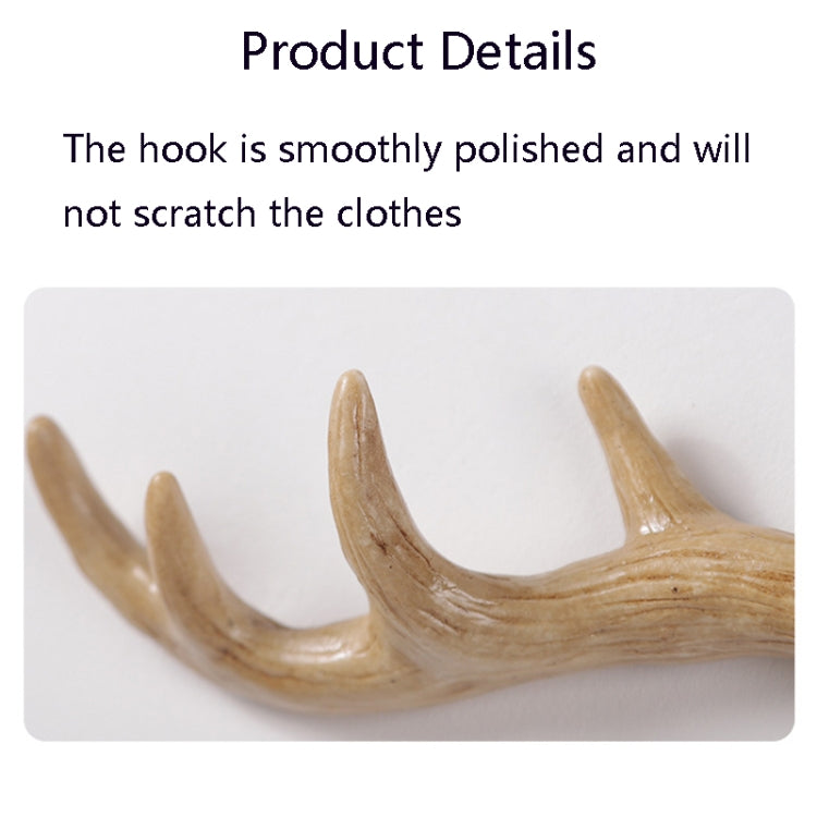 Resin Antler Wall Decoration Wall Hanger Home Living Room Entrance Wall Coat Hook(Light Color) by bashfashion