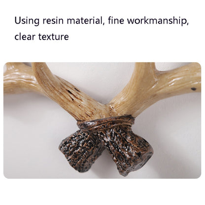 Resin Antler Wall Decoration Wall Hanger Home Living Room Entrance Wall Coat Hook(Light Color) by bashfashion
