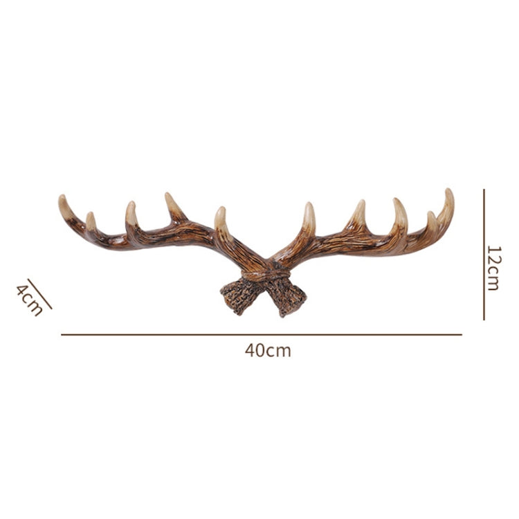 Resin Antler Wall Decoration Wall Hanger Home Living Room Entrance Wall Coat Hook(Light Color) by bashfashion
