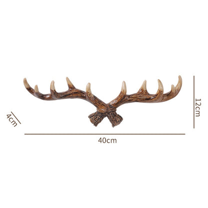 Resin Antler Wall Decoration Wall Hanger Home Living Room Entrance Wall Coat Hook(Light Color) by bashfashion