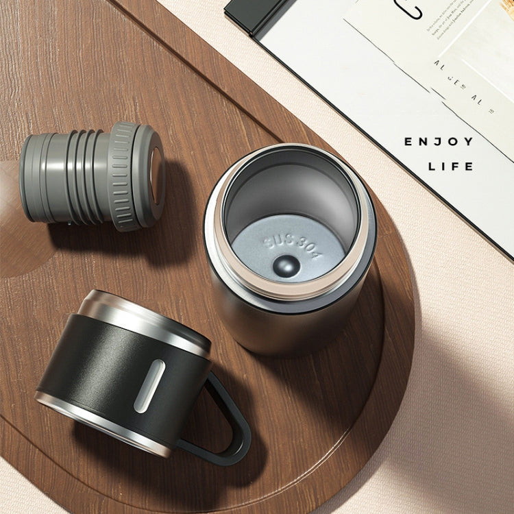 500ml 304 Stainless Steel Thermos Cup Portable Business Tea Cup,Spec: Gift Box Set(Silver) by bashfashion