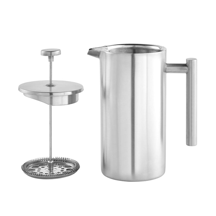 304 Stainless Steel French Pressure Coffee Pot Hand Made Tea Pot, Capacity:1000ml by bashfashion