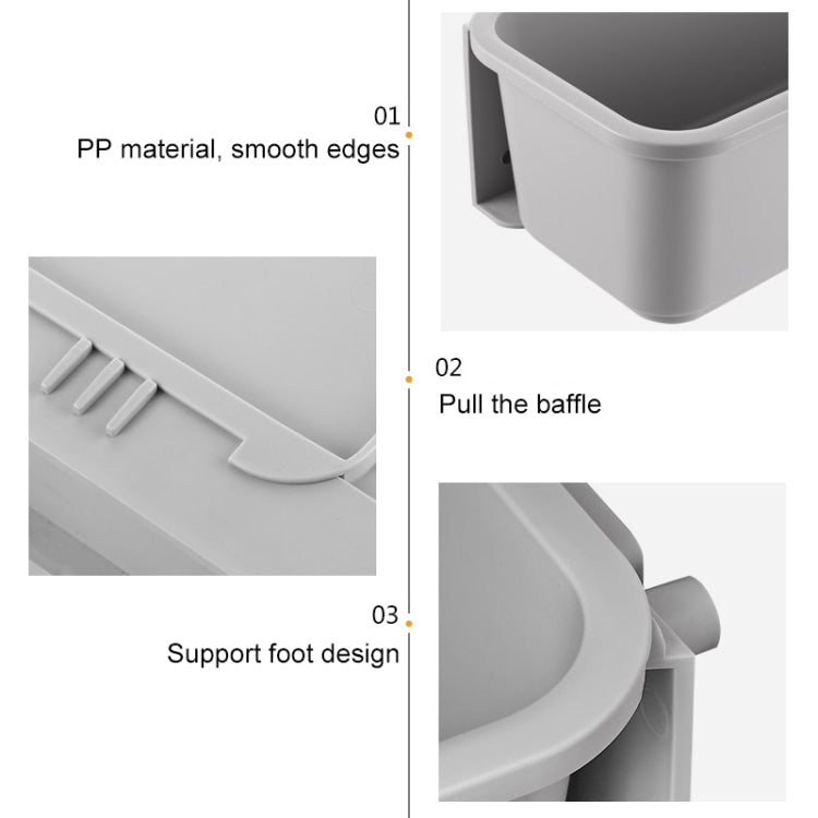 Wall-mounted Drawer Type Kitchen Spice Rack Perforation-free Household Cabinets & Kitchenware Storage Rack(Gray) by bashfashion