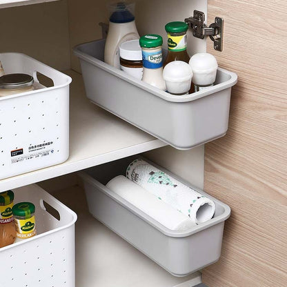 Wall-mounted Drawer Type Kitchen Spice Rack Perforation-free Household Cabinets & Kitchenware Storage Rack(Gray) by bashfashion