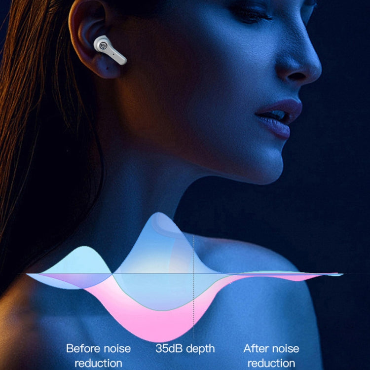 ANC Business Sports TWS Stereo Dual Ears Bluetooth V5.0+EDR Earphone with Charging Box(White) by bashfashion