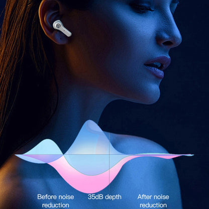 ANC Business Sports TWS Stereo Dual Ears Bluetooth V5.0+EDR Earphone with Charging Box(White) by bashfashion