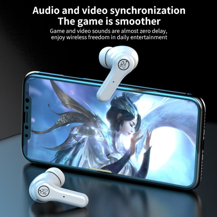 ANC Business Sports TWS Stereo Dual Ears Bluetooth V5.0+EDR Earphone with Charging Box(White) by bashfashion
