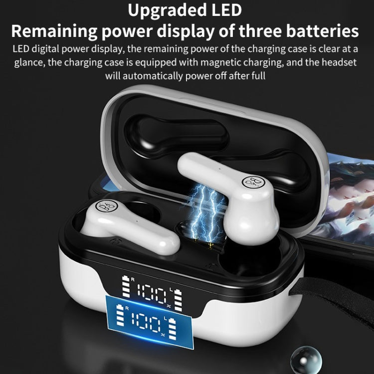 ANC Business Sports TWS Stereo Dual Ears Bluetooth V5.0+EDR Earphone with Charging Box(White) by bashfashion