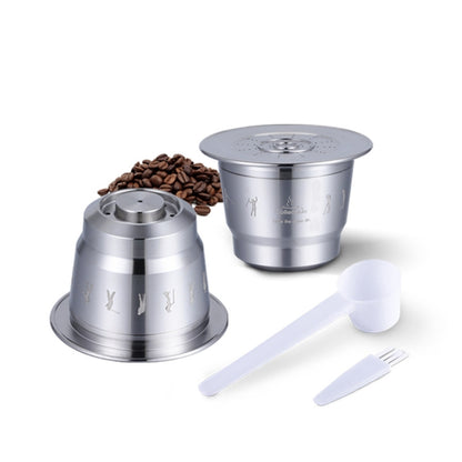 Reusable Stainless Steel Coffee Capsules with Multiple Filling Coffee Filters(Silver) by bashfashion