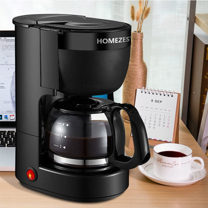 Homezest Household Small Coffee Maker Automatic Mini Drip Coffee Machine, Style:EU Plug(Black) by HOMEZEST