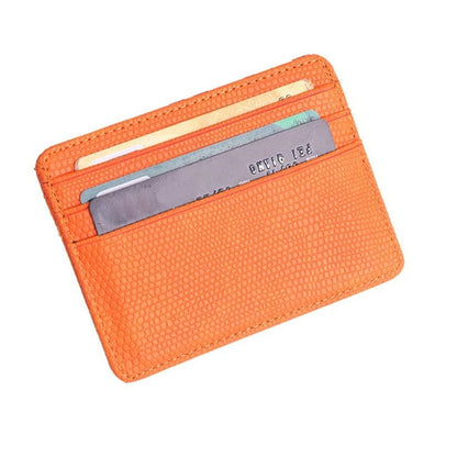 Lizard Pattern PU Leather Bank Card Set Card Package(Orange) by bashfashion