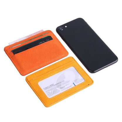 Lizard Pattern PU Leather Bank Card Set Card Package(Orange) by bashfashion