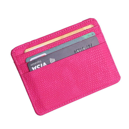 Lizard Pattern PU Leather Bank Card Set Card Package(Pink) by bashfashion