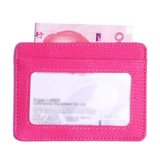 Lizard Pattern PU Leather Bank Card Set Card Package(Pink) by bashfashion