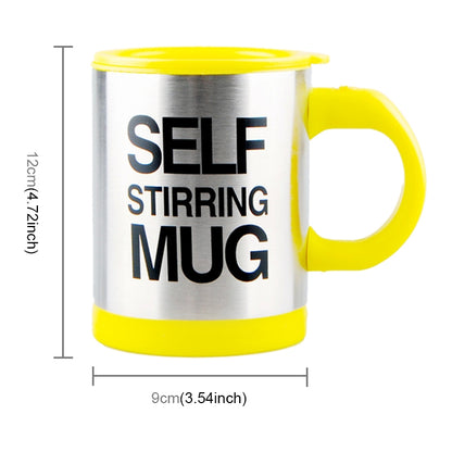 400ml Mugs Automatic Electric Self Stirring Mug Cup Coffee Milk Mixing Mug Smart Stainless Steel Juice Mix Cup Drinkware(Yellow) by bashfashion