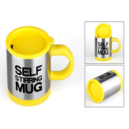 400ml Mugs Automatic Electric Self Stirring Mug Cup Coffee Milk Mixing Mug Smart Stainless Steel Juice Mix Cup Drinkware(Yellow) by bashfashion