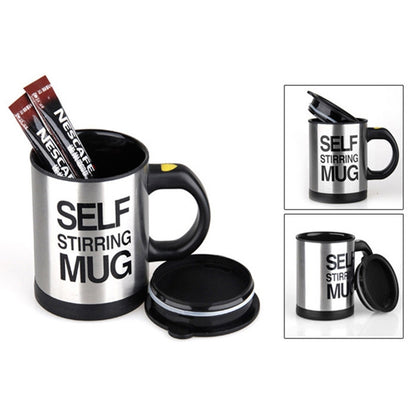 400ml Mugs Automatic Electric Self Stirring Mug Cup Coffee Milk Mixing Mug Smart Stainless Steel Juice Mix Cup Drinkware(Black) by bashfashion