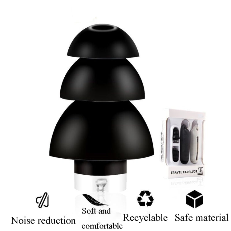 Anti-Noise Sleep Earplugs Silicone Soundproof Earplugs Industrial Noise Cancelling Silent Earplugs(Black) by bashfashion