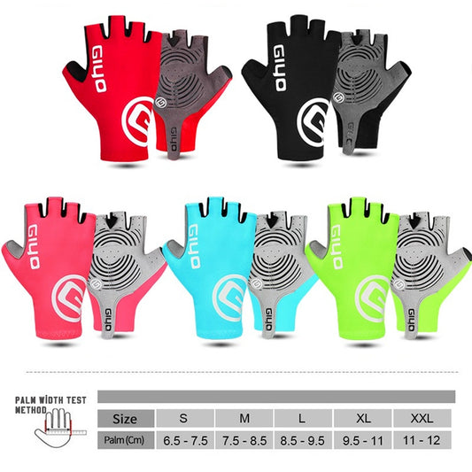GIYO Outdoor Half-Finger Gloves Mountain Road Bike Cycling Gloves, Size: L(Light Blue) by bashfashion