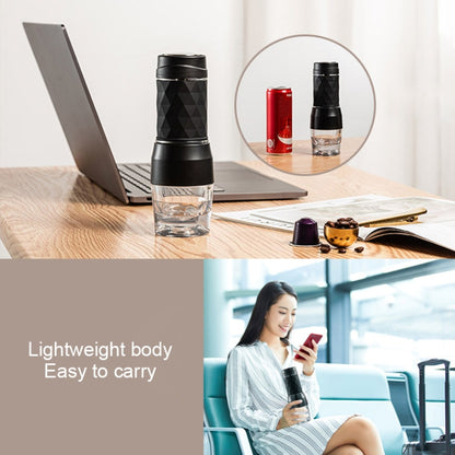 Portable Hand Pressure Espresso Machine Outdoor Accompanying Mini Coffee Cup(Black) by bashfashion