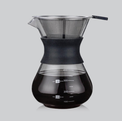 High Temperature Resistant Coffee Maker, Capacity:400ml, Style:With Strainer by bashfashion